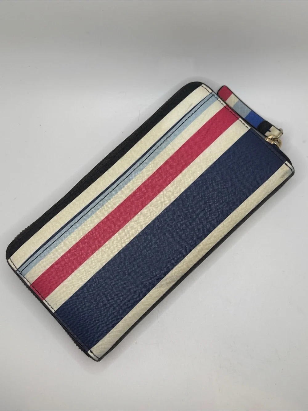 Kate Spade Laurel Way Neda Continental zip around  accordion Striped Wallet